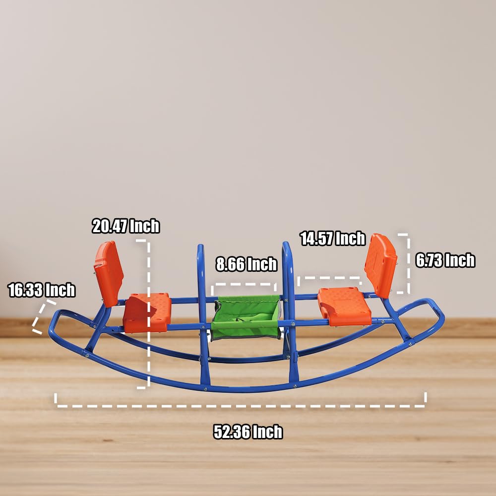 PLATPORTS rocking-chair seesaw frame showcases durable steel for long backyard use