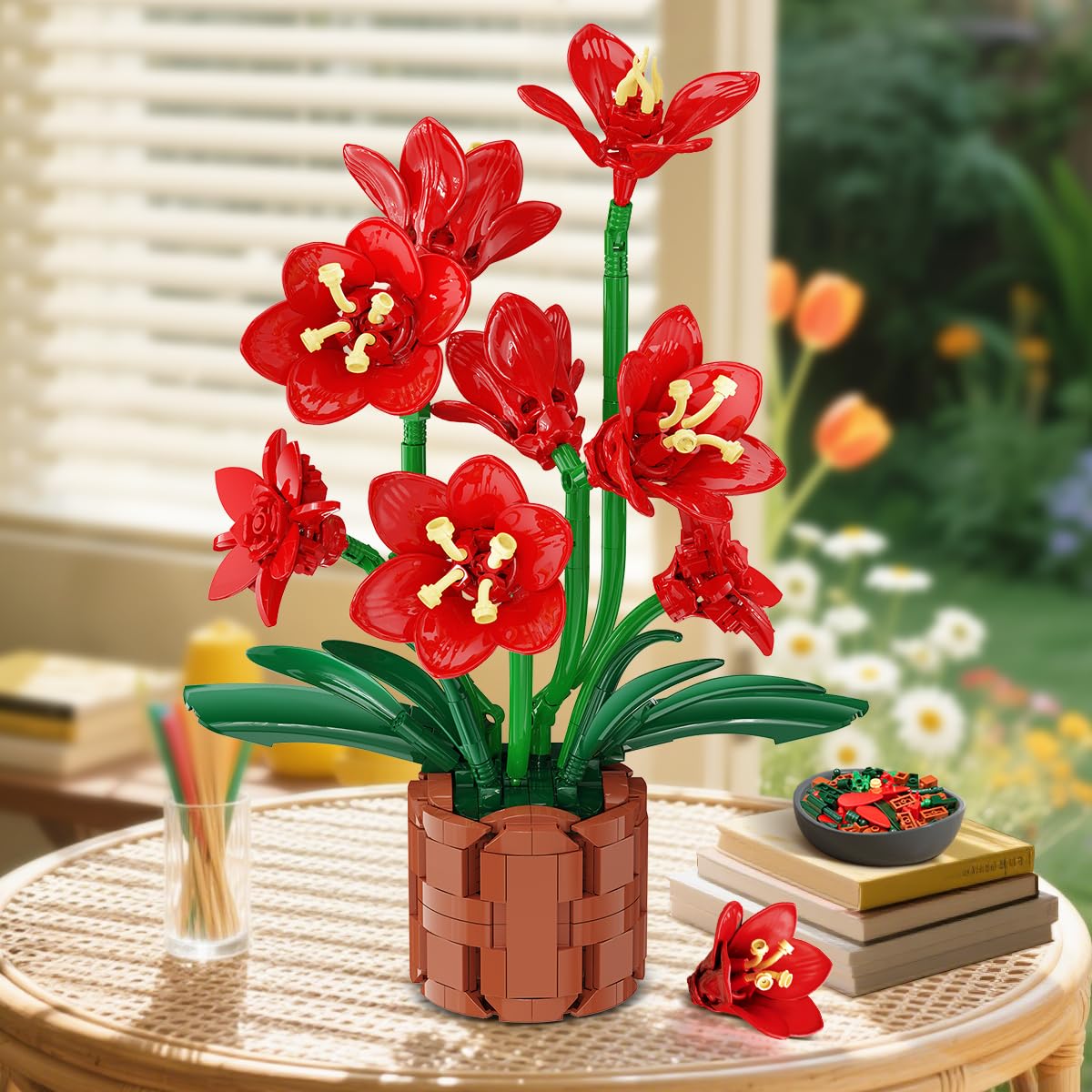 PLAXSOON Amaryllis Bonsai leaves close up highlights lush green foliage