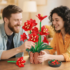 PLAXSOON Amaryllis Bonsai room decor on shelf adds warm ambiance