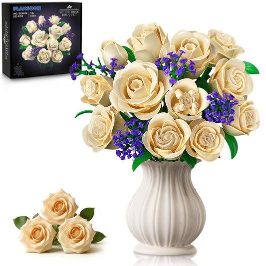PLAXSOON bouquet-building-set with lights showcases elegant blooms for lasting decor