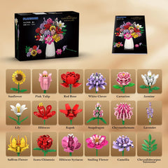 PLAXSOON Flower Bouquet Building Set bricks close-up demonstrates quality.