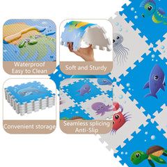 Play 10 baby mat with waterproof surface for easy wipe-clean after spills.