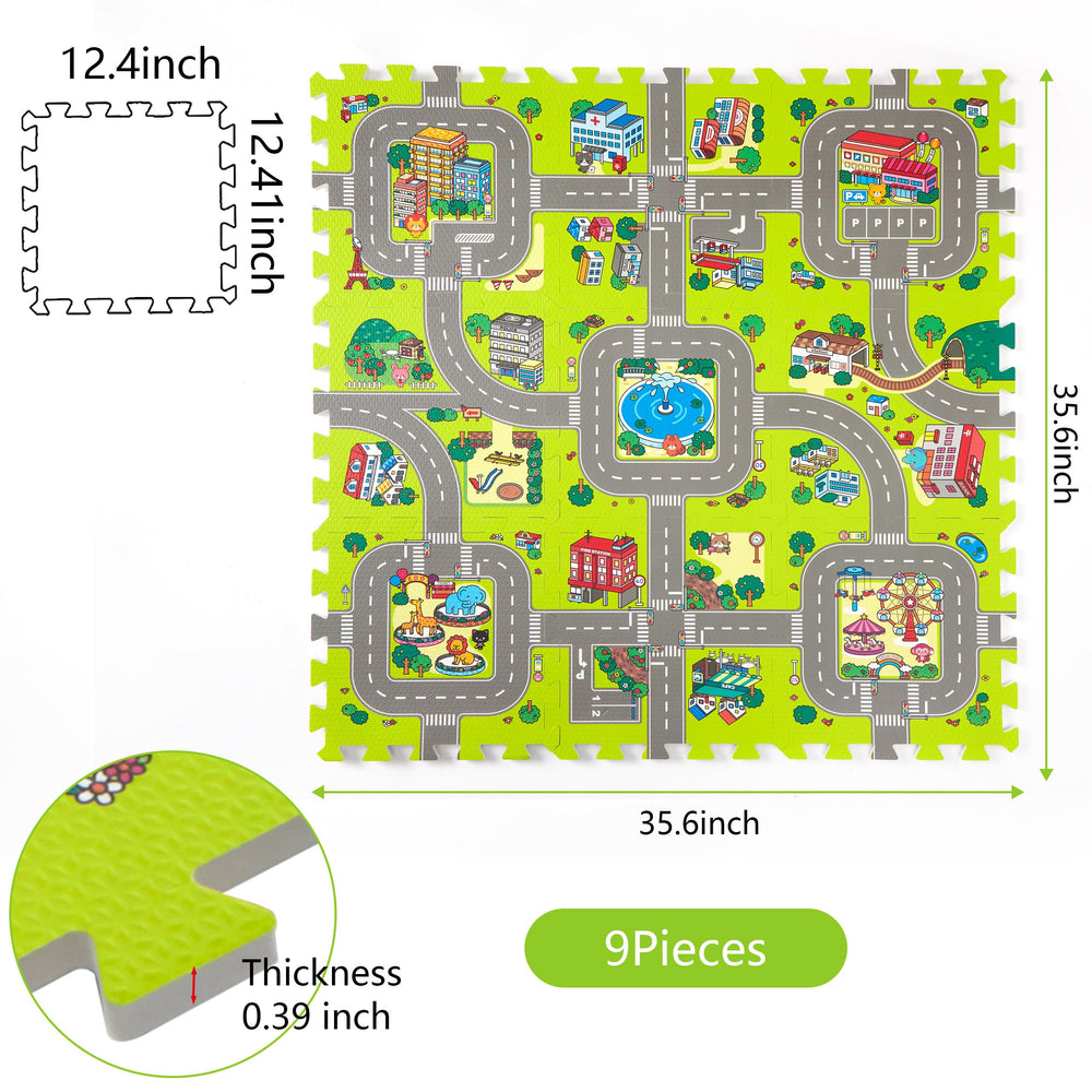 PLAY 10 City Road Track tile bright color design boosts visual interest