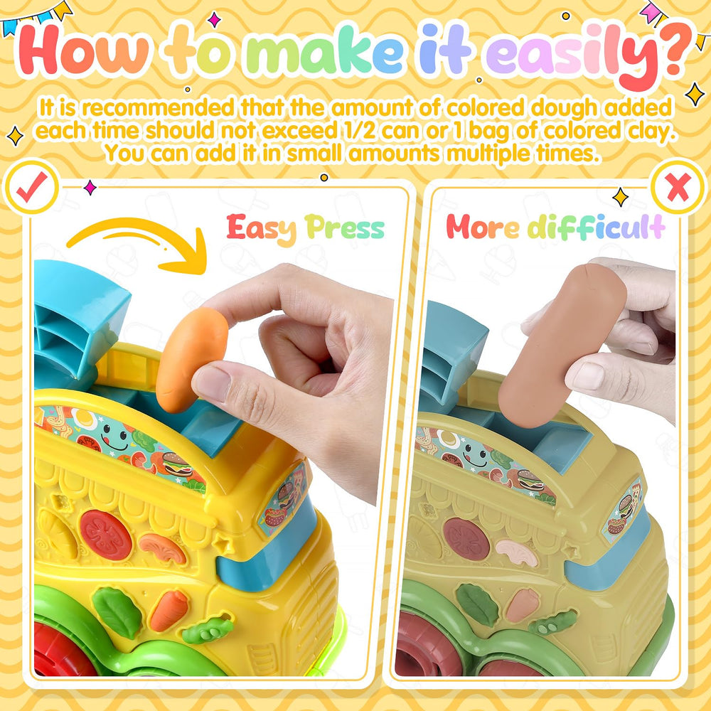 PLAY 2in1 color dough noodle maker creating vibrant pasta shapes