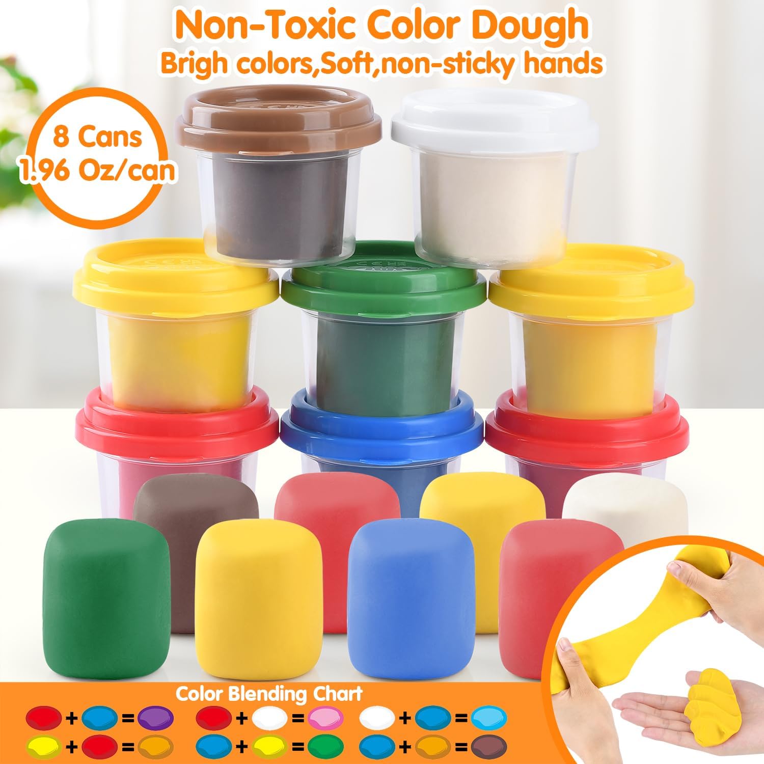 PLAY 2 in 1 Color Dough Soft Texture close-up for tactile play.