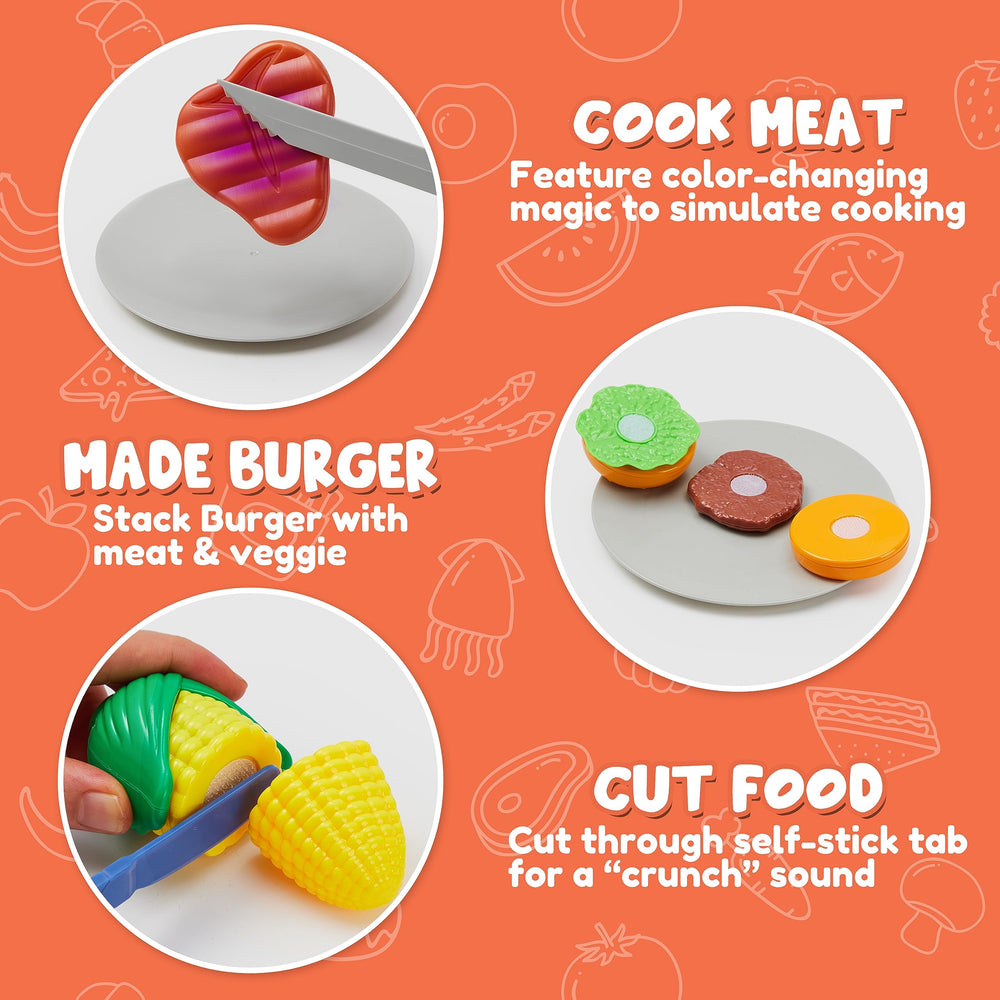 Play-Act grill color-changing food enhances interactive cooking play