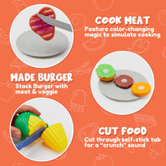 Play-Act grill color-changing food enhances interactive cooking play