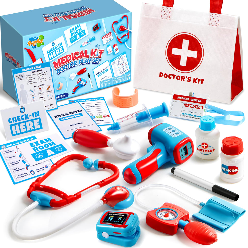 Play-Act Kids Doctor Kit bag: portable storage for on-the-go pretend clinics.