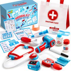 Play-Act Kids Doctor Kit bag: portable storage for on-the-go pretend clinics.
