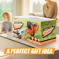 Play-Act Mighty Force chainsaw toy outdoor play scene inviting active imagination