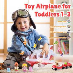 PLAY Airplane Toy side view showcasing spacious play space for figures