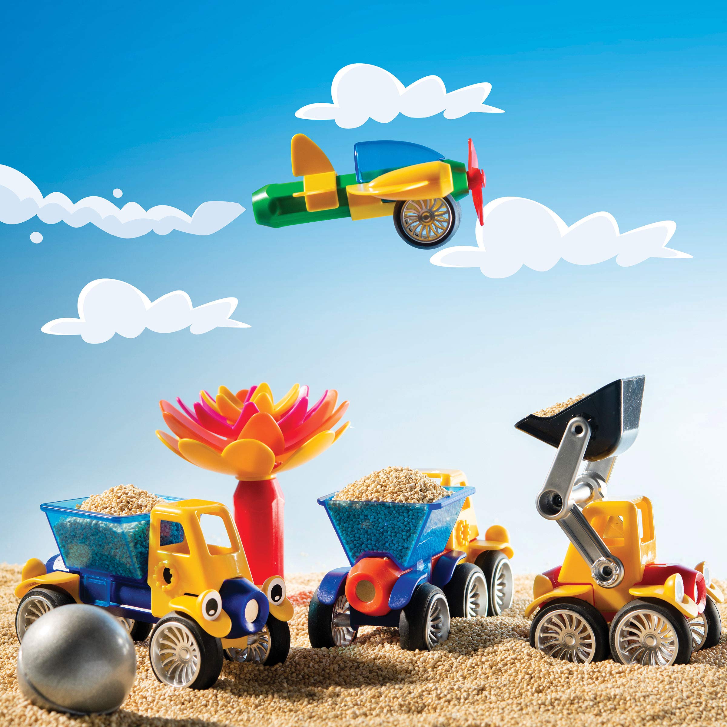 Play Brainy colorful toy cars connected into a vibrant magnetic train.