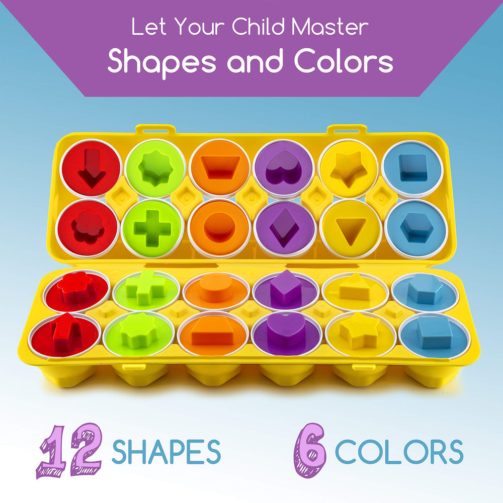 Play Brainy shape eggs closeup highlights learning shapes.