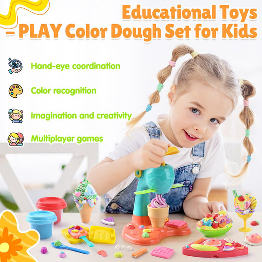 PLAY clay dough banana split mold enables realistic dessert fun and shaped servings.