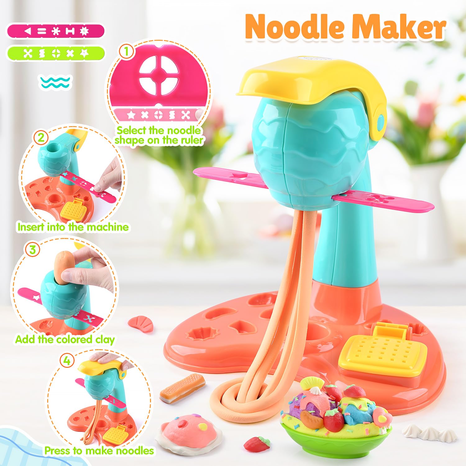 PLAY clay dough popsicle mold promotes quick, colorful pretend snacks.