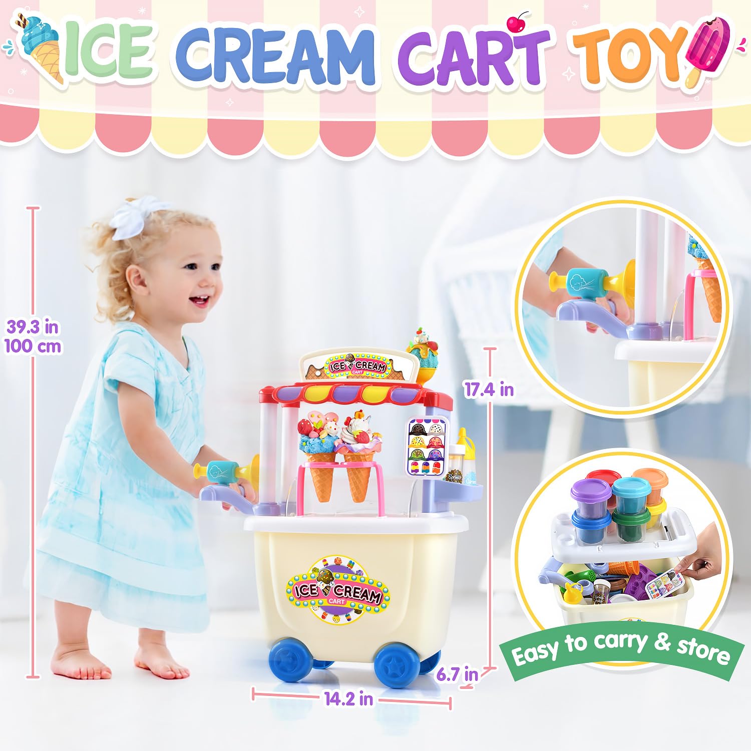 PLAY Color dough 12 cans provide versatile toppings for multi-layered ice cream creations