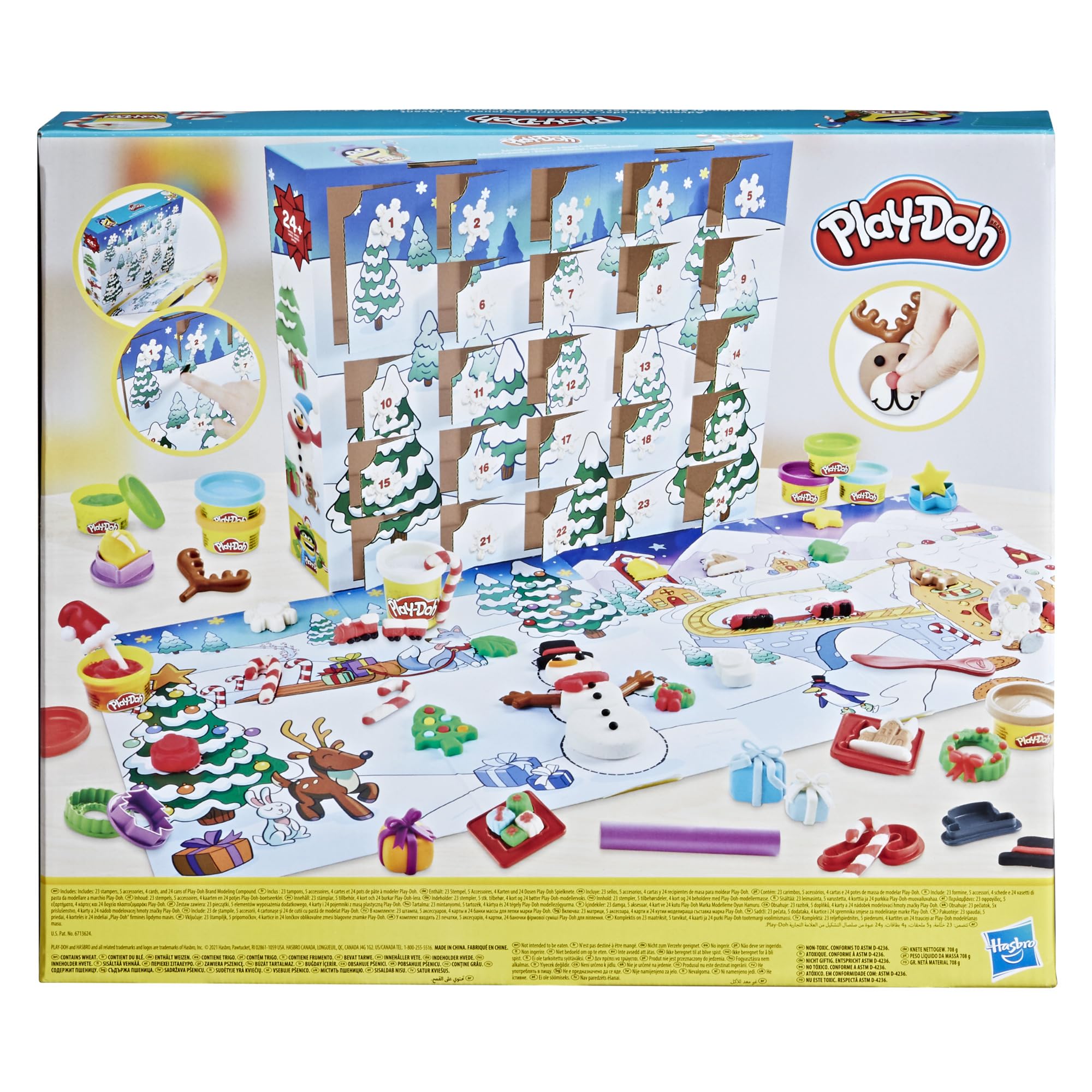Play-Doh Advent Calendar surprise tools tucked behind a door.