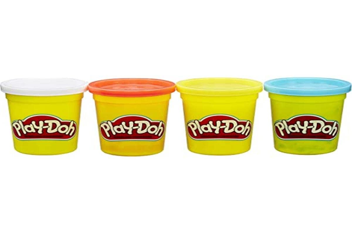 Play-Doh B6508 classic colors 4-pack front view shows vibrant dough for creative play