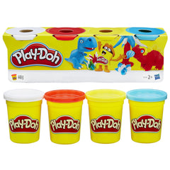 Play-Doh B6508 4-pack side view highlights 16 oz of pliable color magic