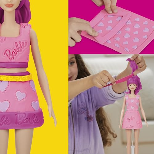 Colorful Play-Doh textures resemble fabric-like results for outfits.