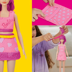 Colorful Play-Doh textures resemble fabric-like results for outfits.