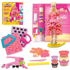 Play-Doh Barbie Designer Fashion Show Studio inspires dress-up play with a runway setup.
