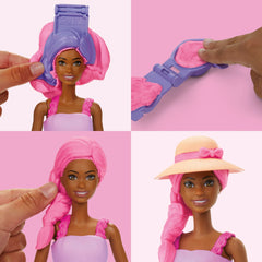 Play-Doh Barbie Garden Party doll on stand enables easy dressing.
