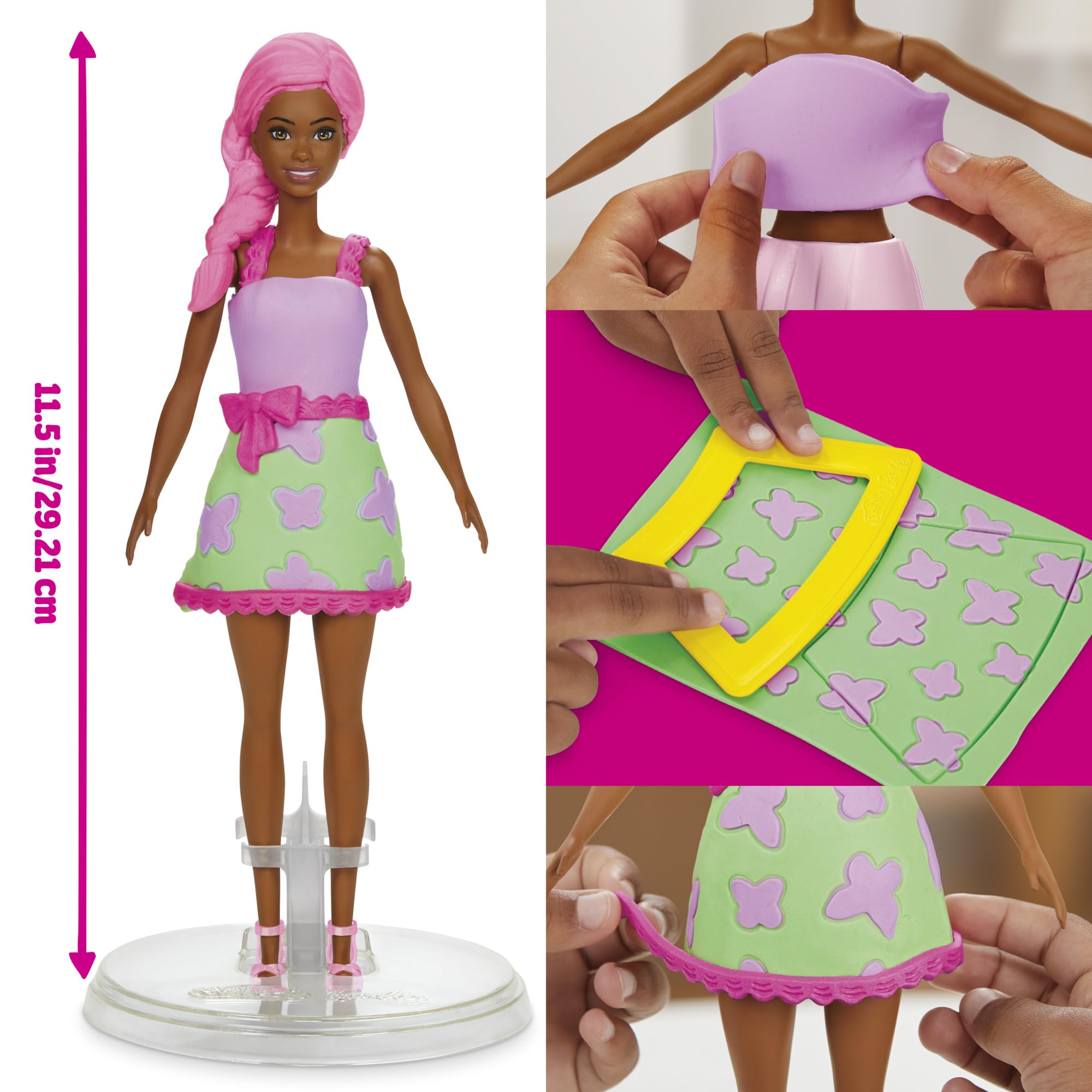 Play-Doh Barbie Garden Party pattern sheet sparks fabric-like designs.
