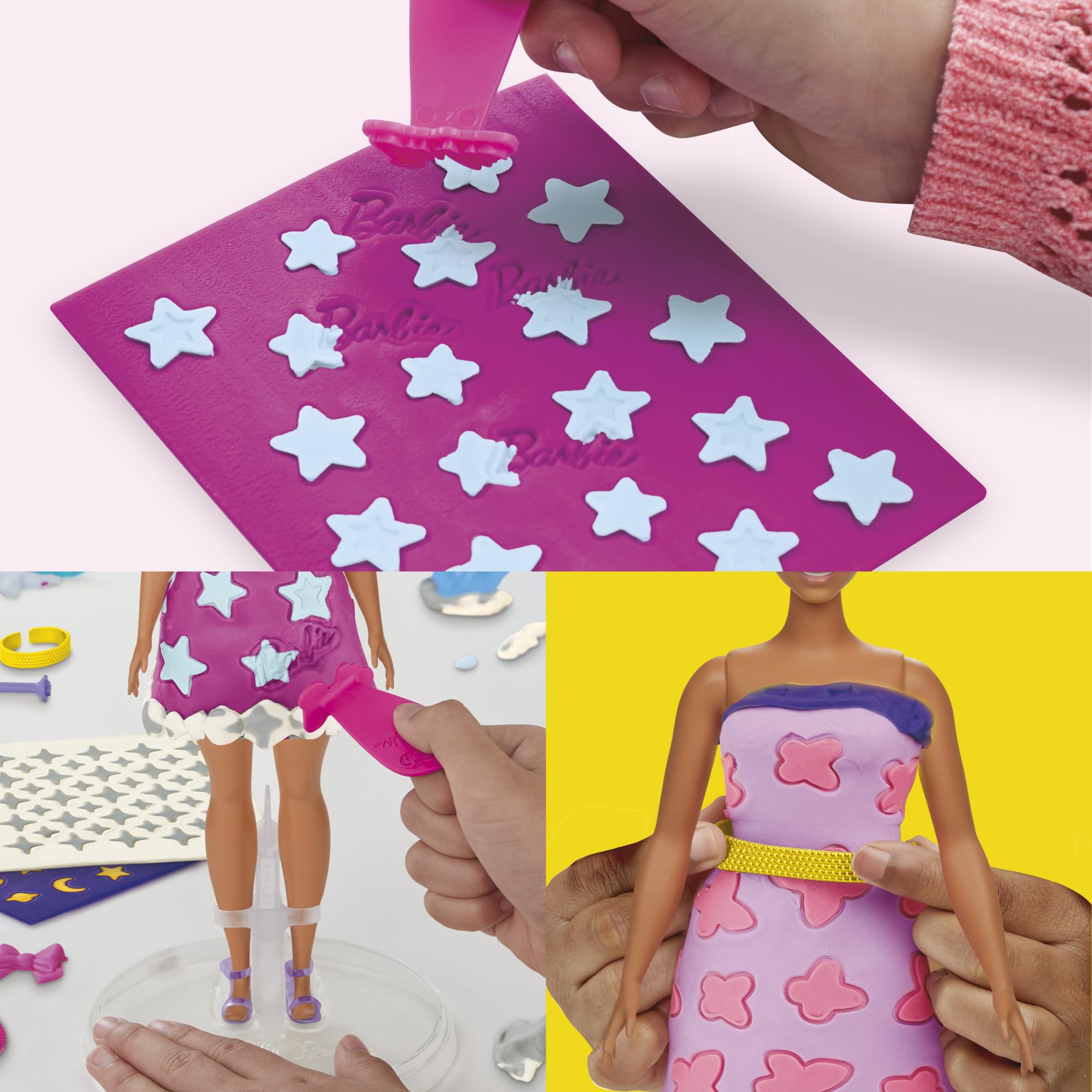 Play-Doh Barbie pattern sheets designs for pretend fabrics
