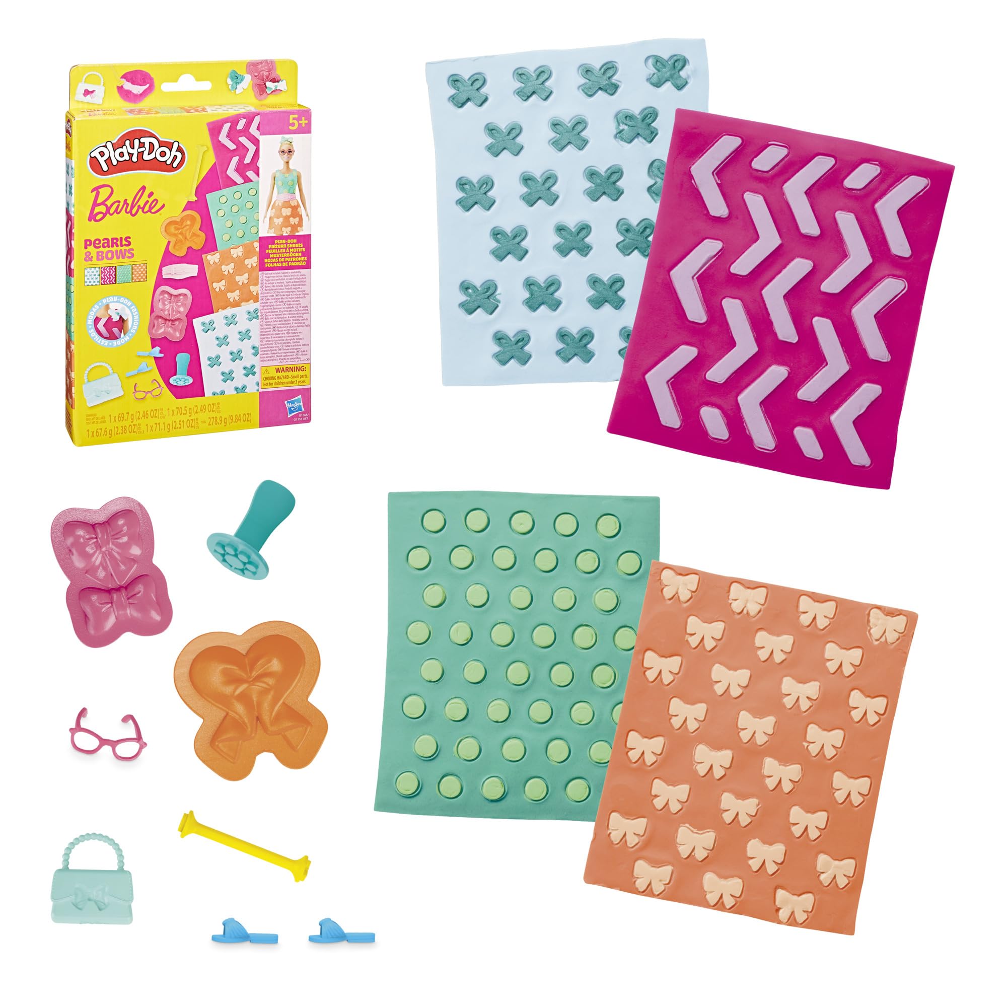 Play-Doh Barbie Pearls and Bows Pack cover image for creative dress-up play