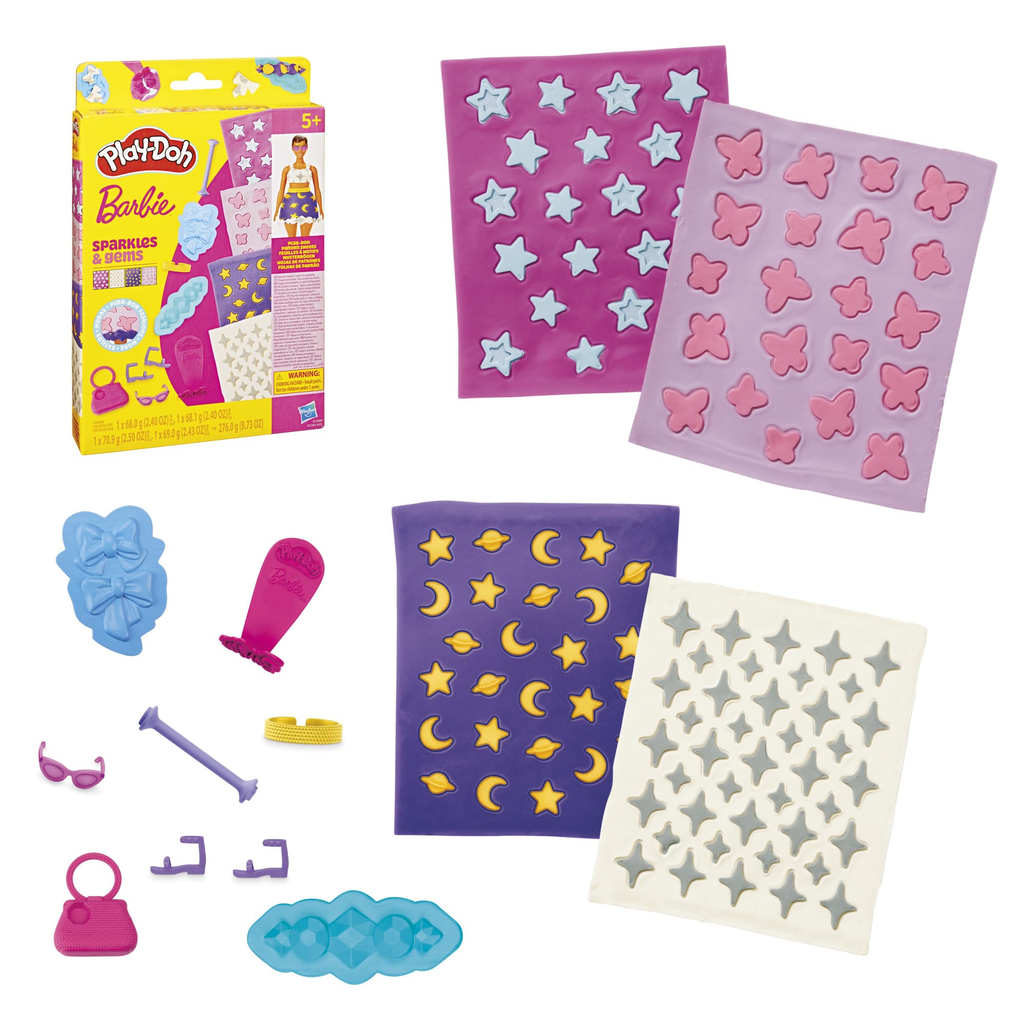 Play-Doh Barbie Sparkles pattern sheets fuel creative Barbie fashion play