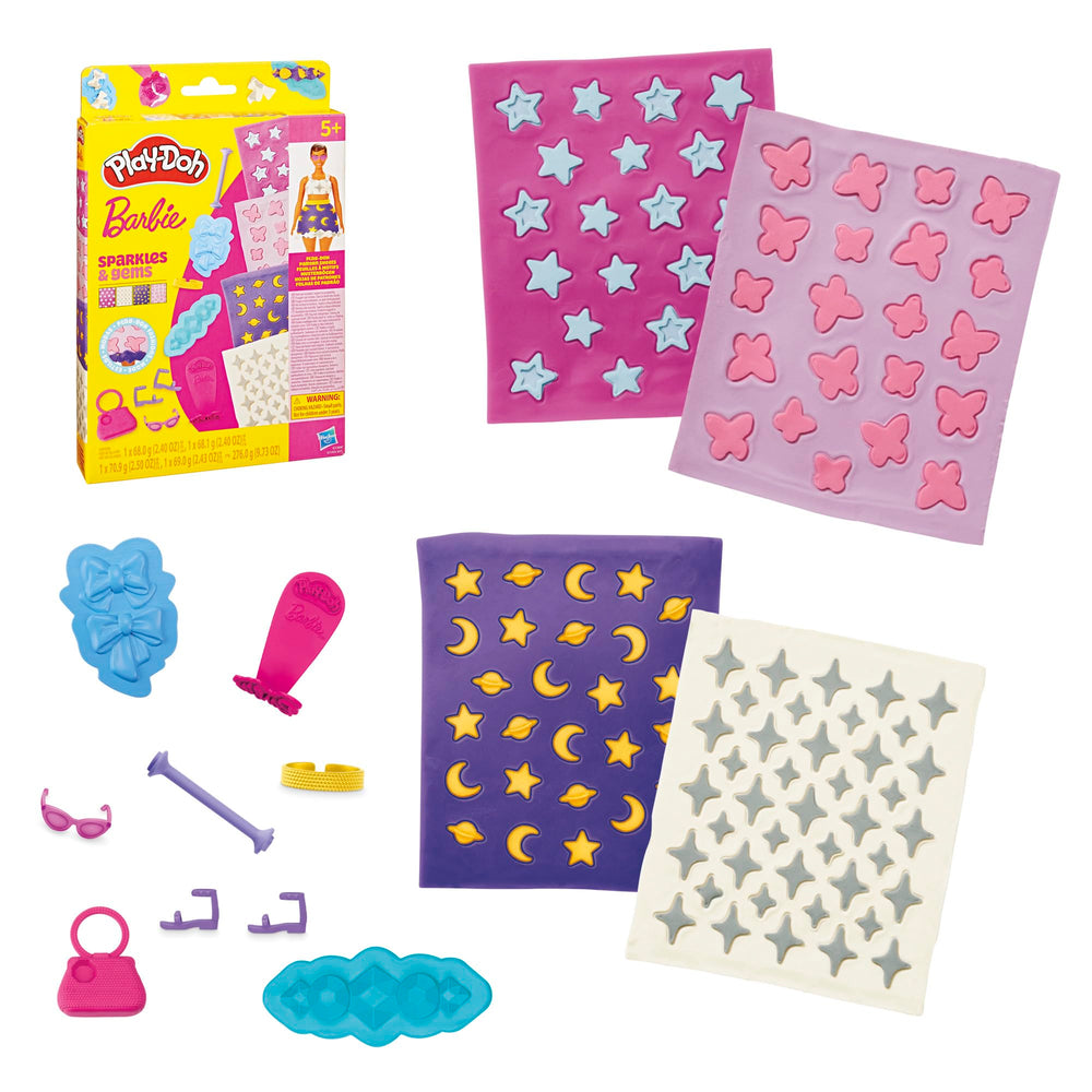 Play-Doh Barbie Sparkles pattern sheets fuel creative Barbie fashion play