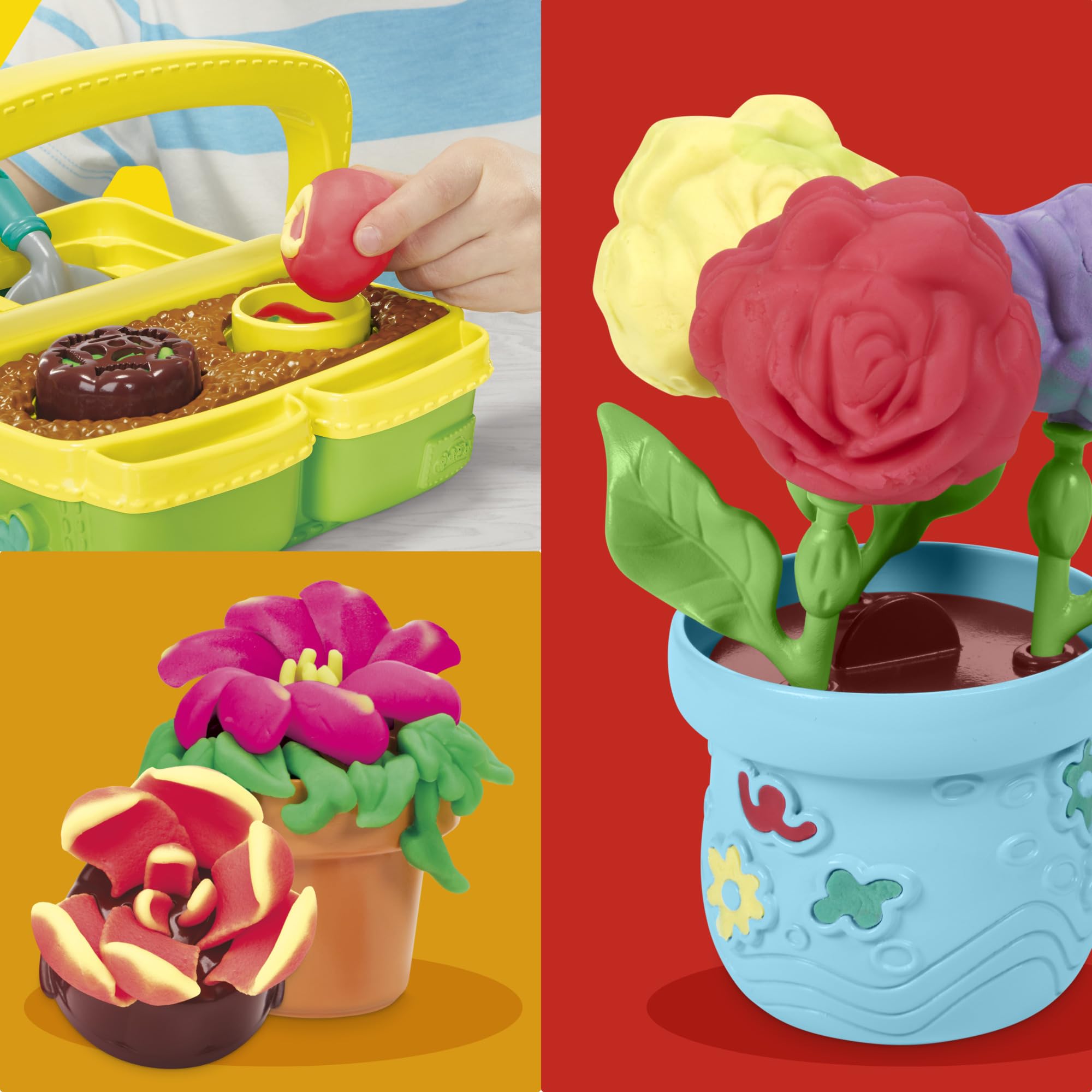 Play-Doh Blooming Flowers book-mold adds extra flower shapes for diverse crafts.