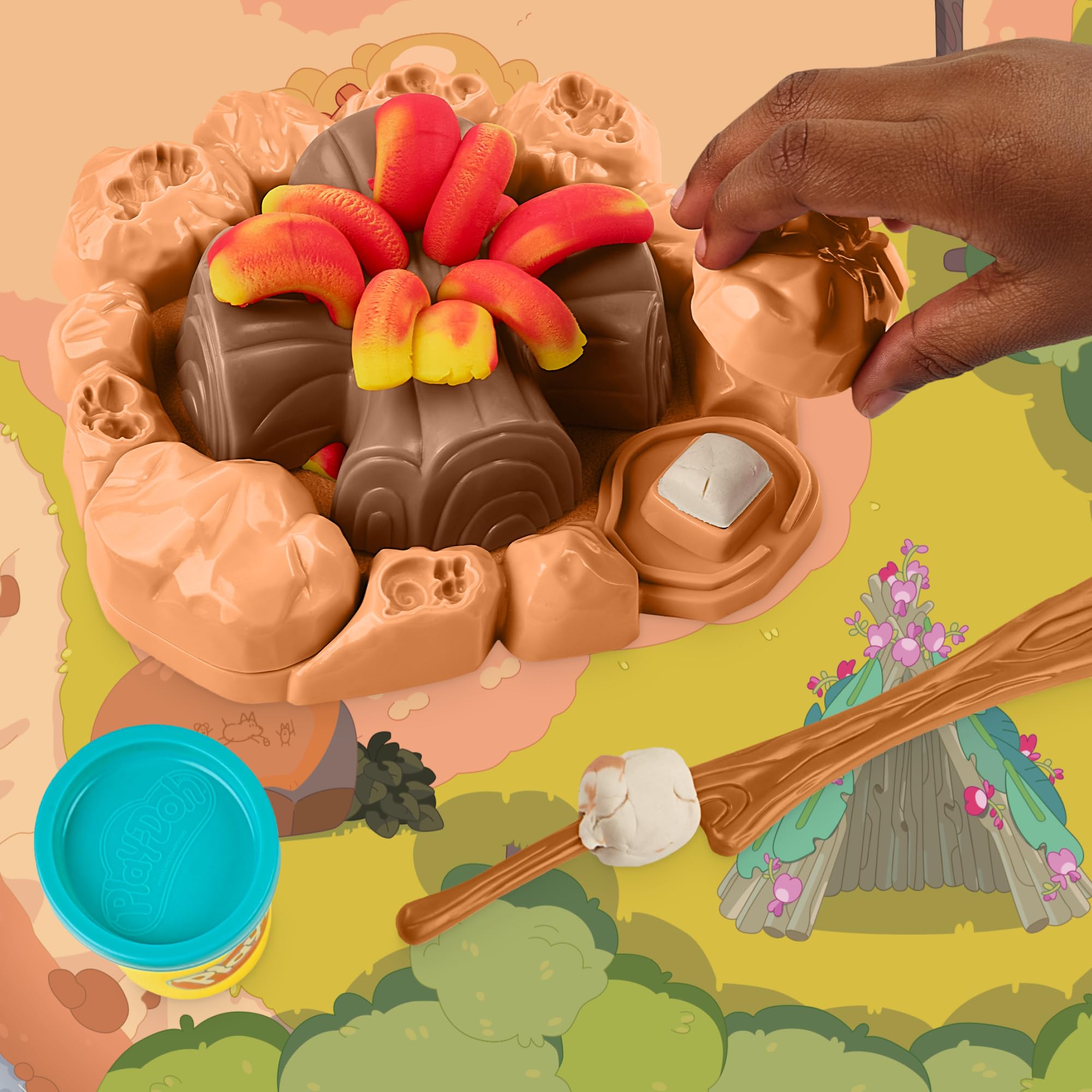 Play-Doh Bluey camp mat sets the campsite scene