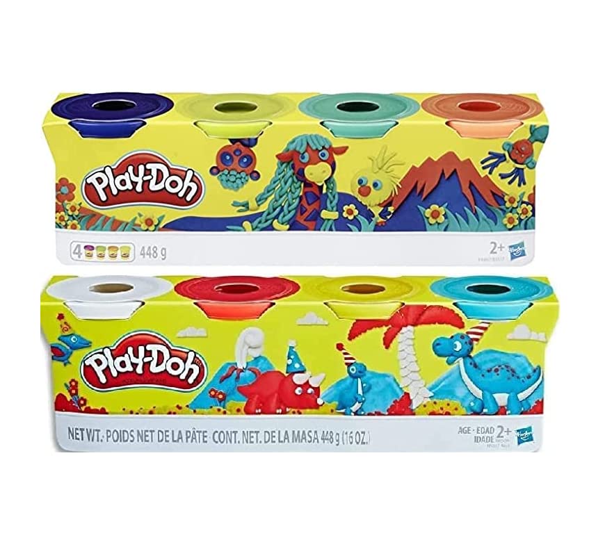 Play-Doh bulk 8-pack in assorted colors 4oz cans for creative playtime.