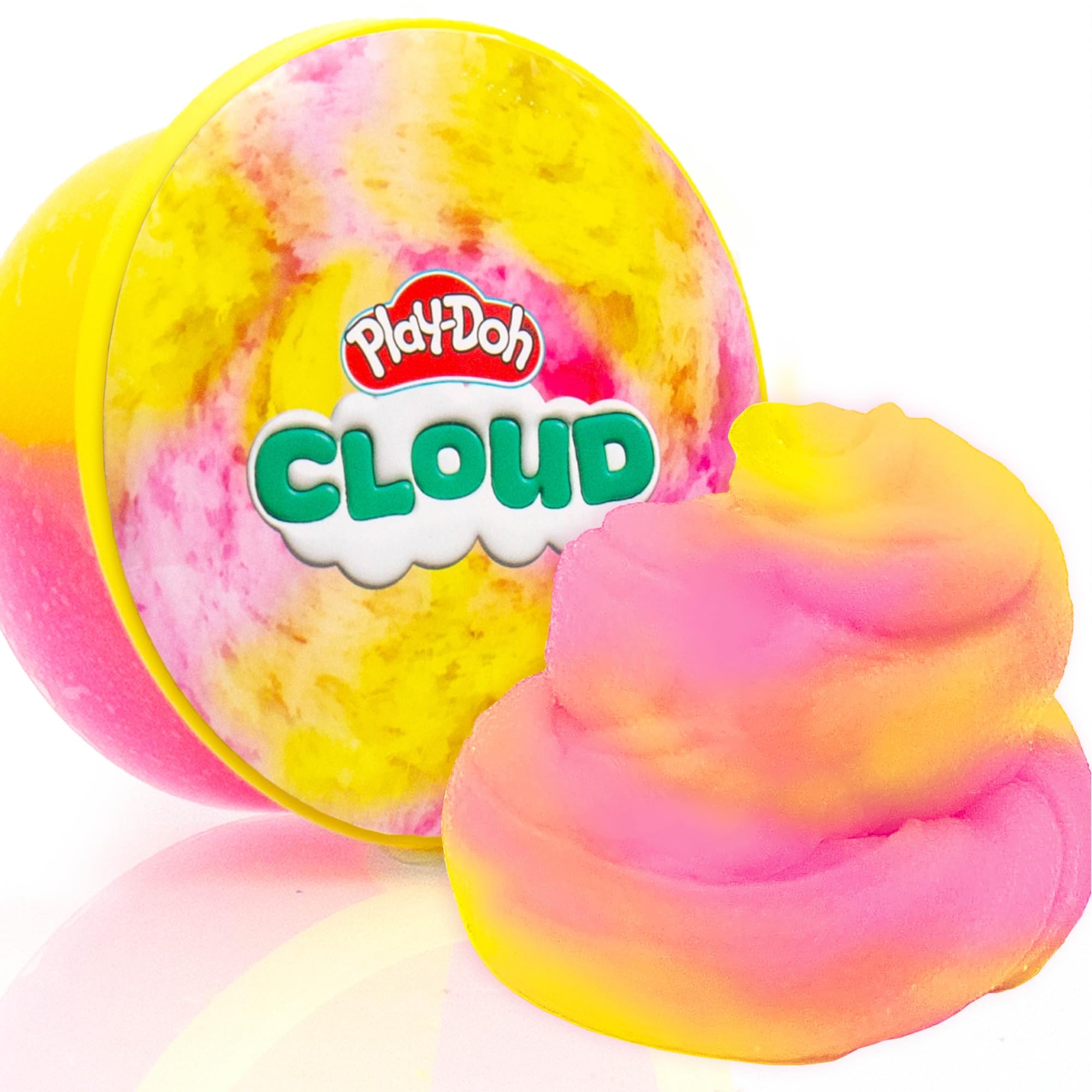 Play-Doh Butter pink-yellow compound offers soft texture for imaginative sensory play.