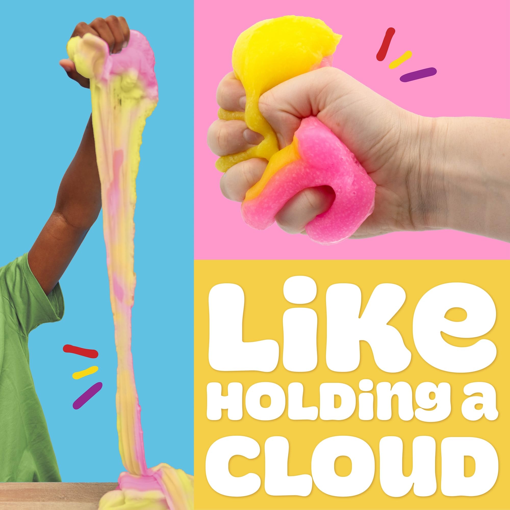 Play-Doh cloud texture looks soft and airy for tactile play.