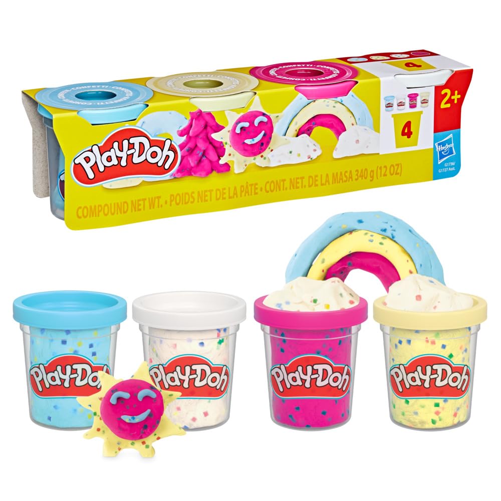 Play-Doh Confetti Putty blue tin for creative play and tactile fun.
