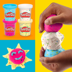 Play-Doh Confetti Putty pink tin adds festive flair to every craft session.