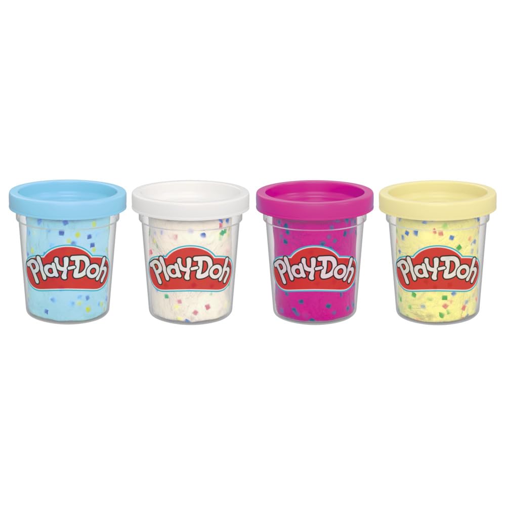 Play-Doh Confetti Putty yellow tin inspires sunny crafts and imaginative modeling.