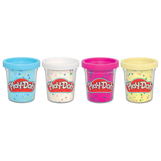 Play-Doh Confetti Putty yellow tin inspires sunny crafts and imaginative modeling.