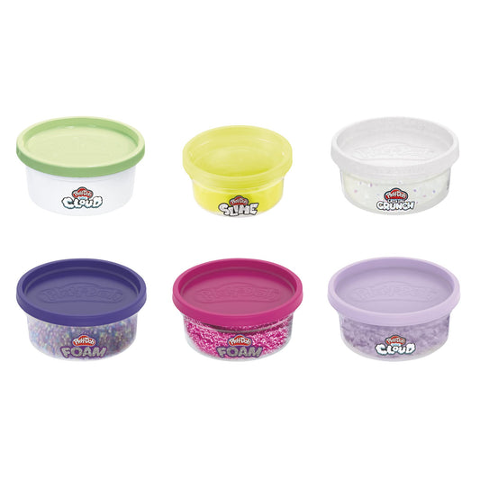 Play-Doh Crystal Crunch white coconut shimmer with crackly texture for exploration.