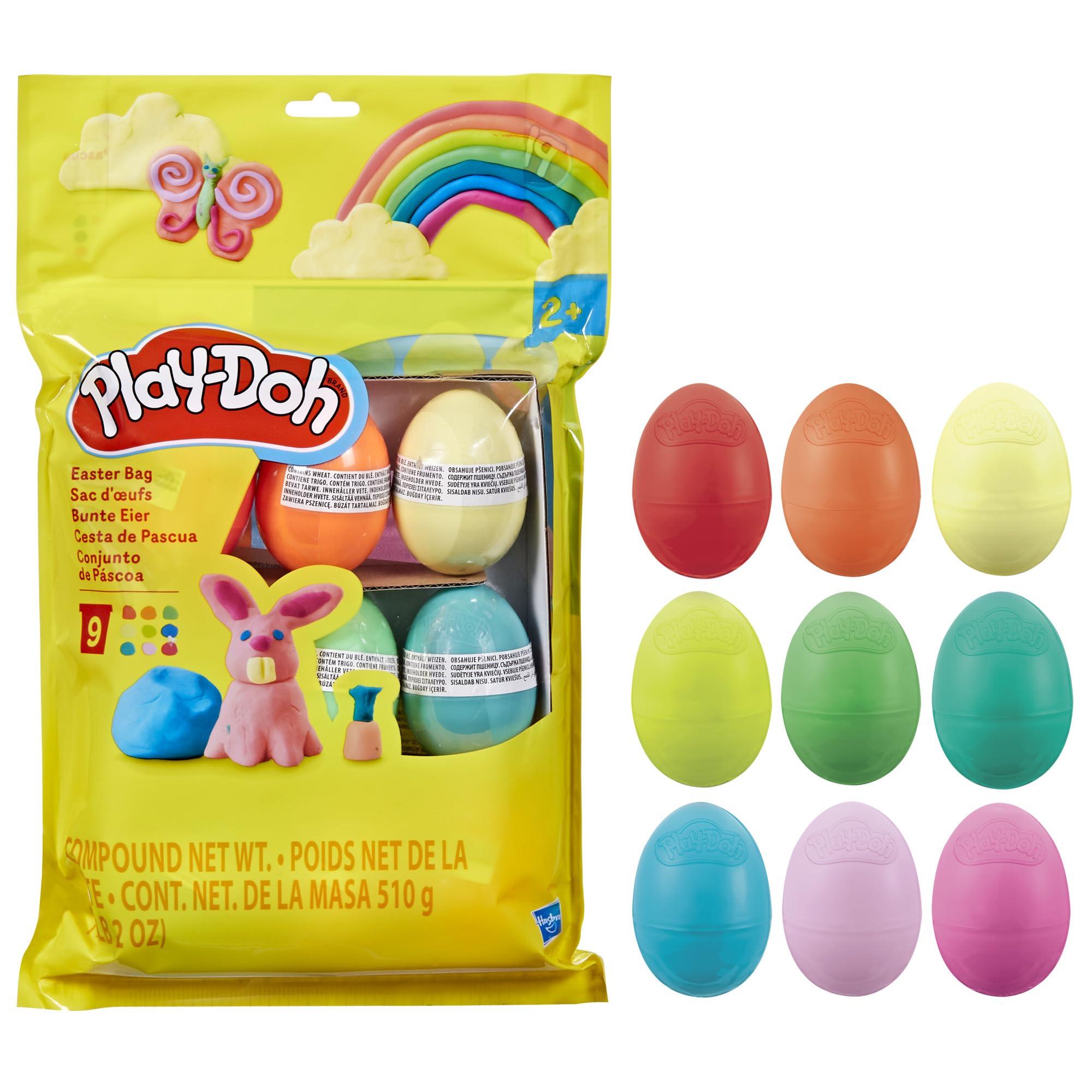Play-Doh Easter Eggs Bag 9-Pack: nine colorful eggs for kids' crafts