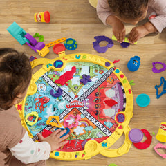 Play-Doh face stamper four-sided tool in use