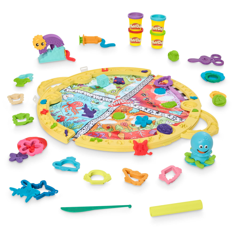 Play-Doh Fold & Go Playmat showing portable mat for on-the-go creativity