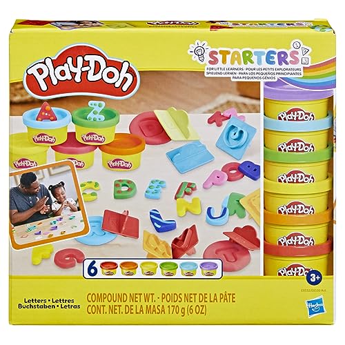 Play-Doh Fundamentals letters stampers closeup show letter shapes for stacking practice