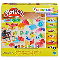 Play-Doh Fundamentals letters stampers closeup show letter shapes for stacking practice