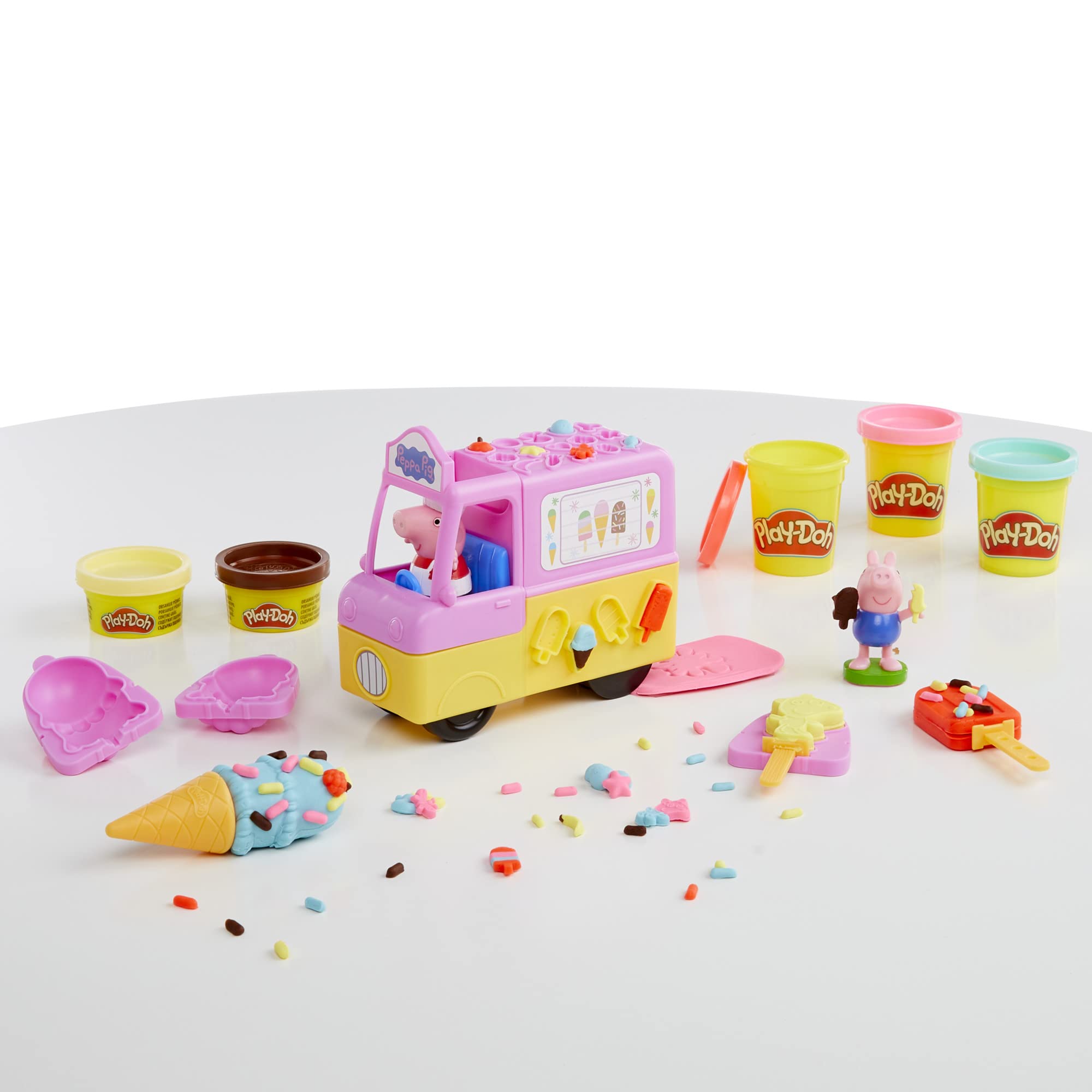 Play-Doh George figure front enhances Peppa adventures.