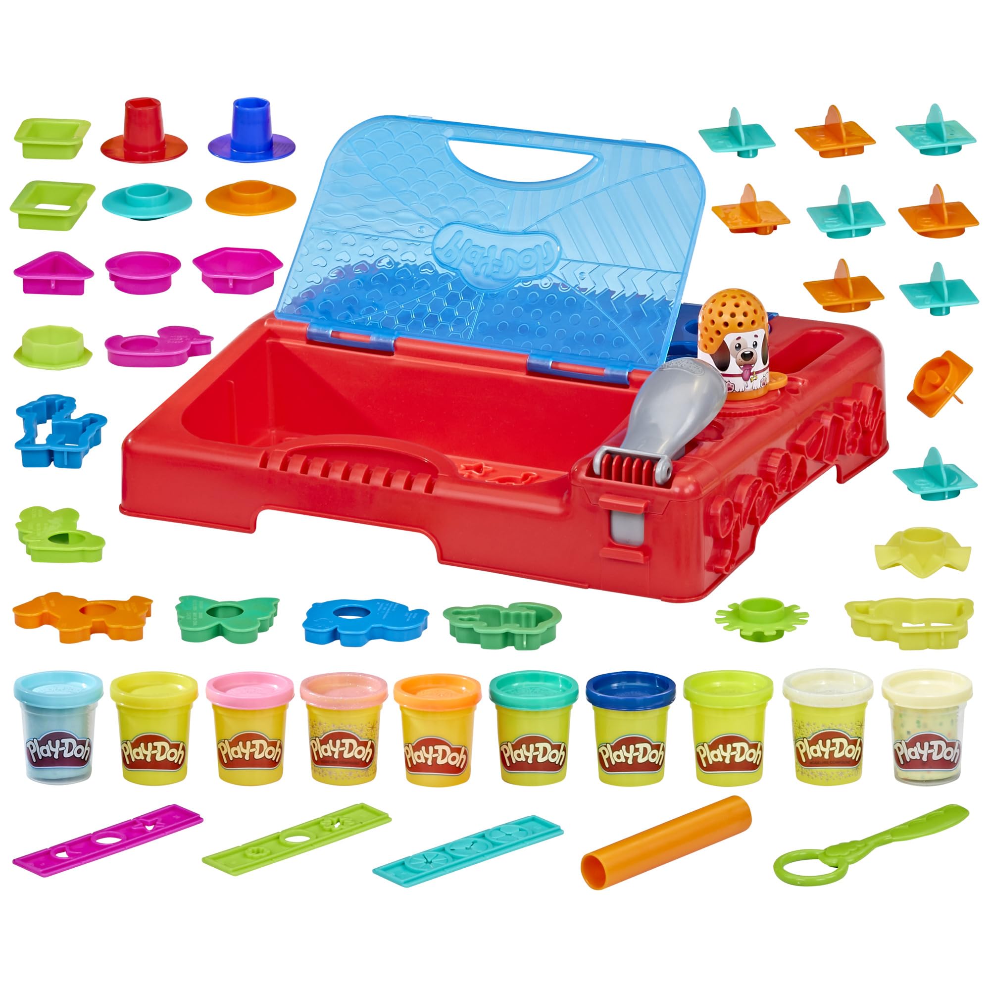 Play-Doh Grab 'n Go case close-up highlights portable storage for crafty play.
