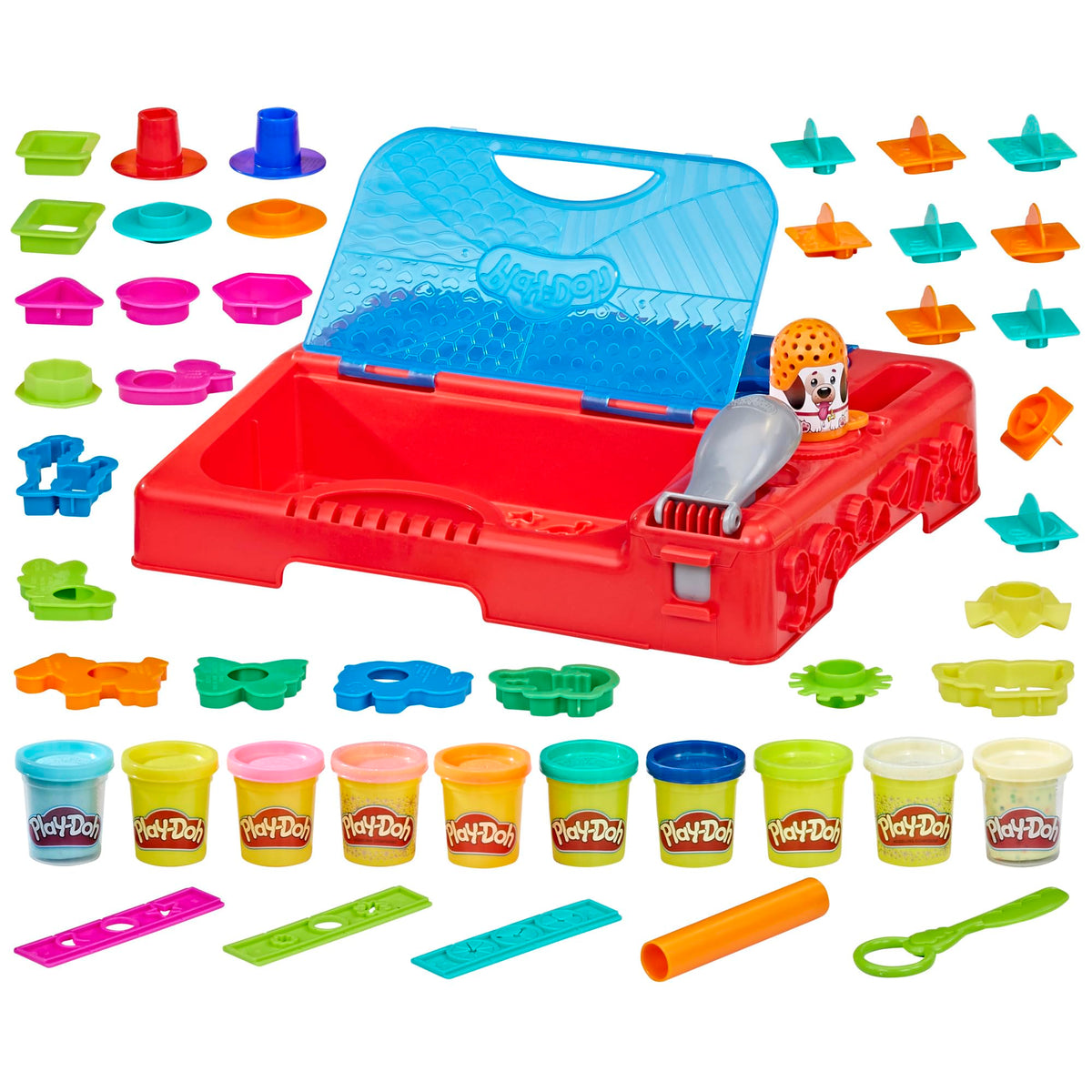 Play-Doh Grab 'n Go case close-up highlights portable storage for crafty play.